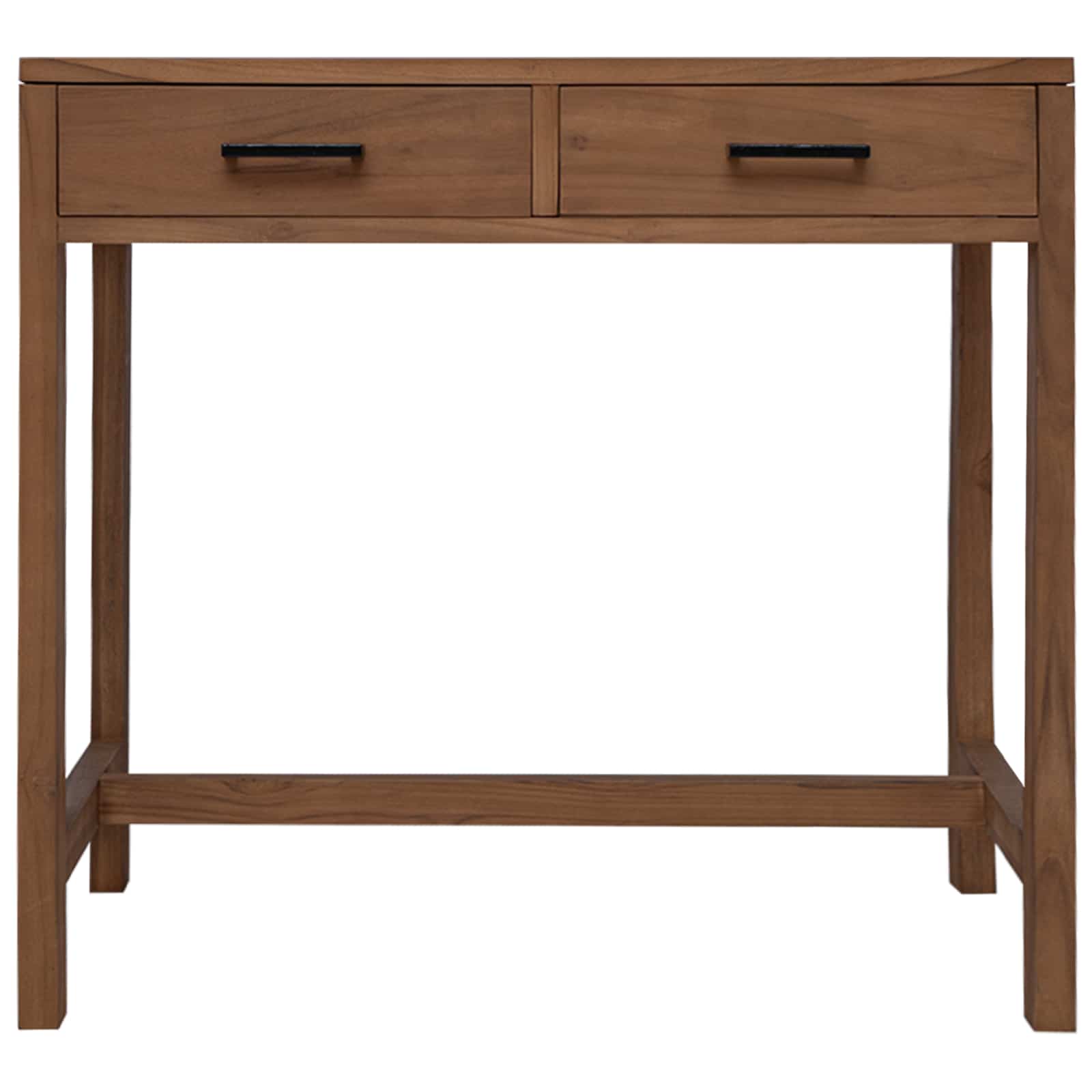 Schreibtisch mit Schubladen Natur Massivholz Teak