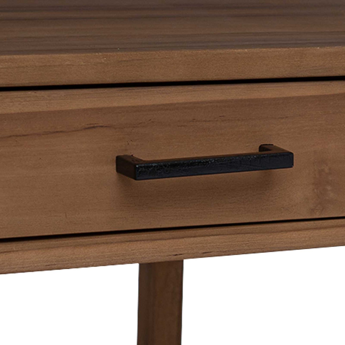 Schreibtisch mit Schubladen Natur Massivholz Teak