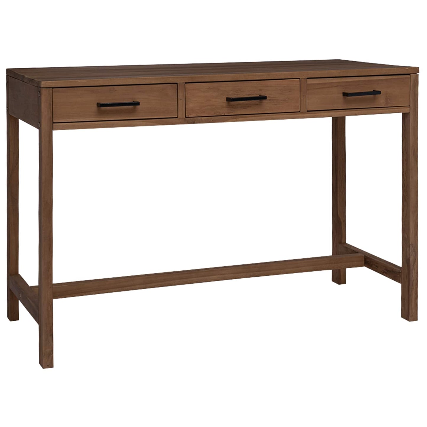 Schreibtisch mit Schubladen Natur Massivholz Teak