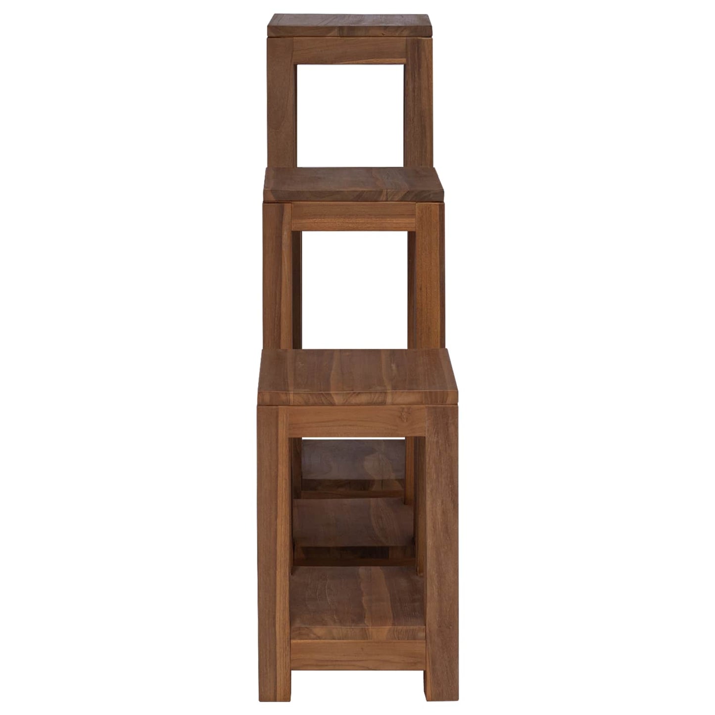 Pflanzenständer 3 Stk. Natur 25 x 25 x 80 cm Massivholz Teak