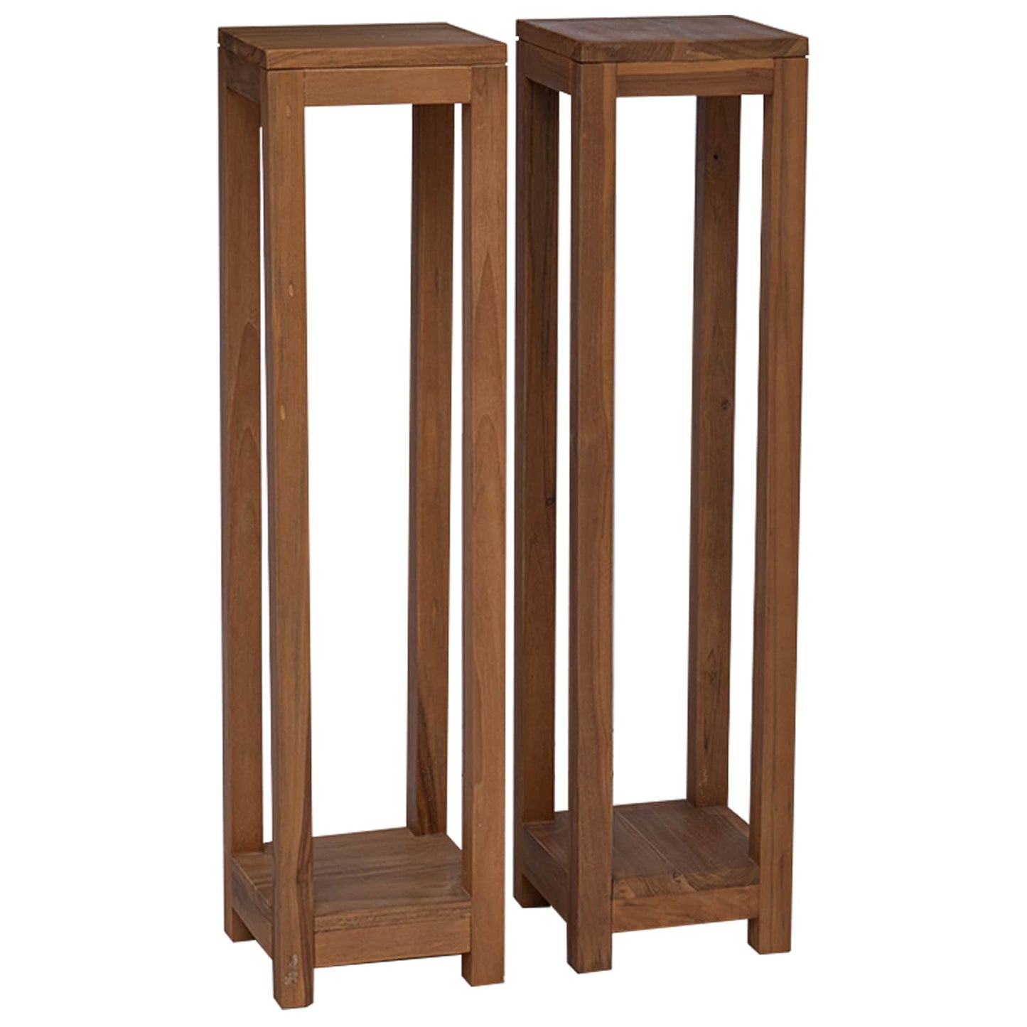 Pflanzenständer 2 Stk. Natur 25 x 25 x 100 cm Massivholz Teak