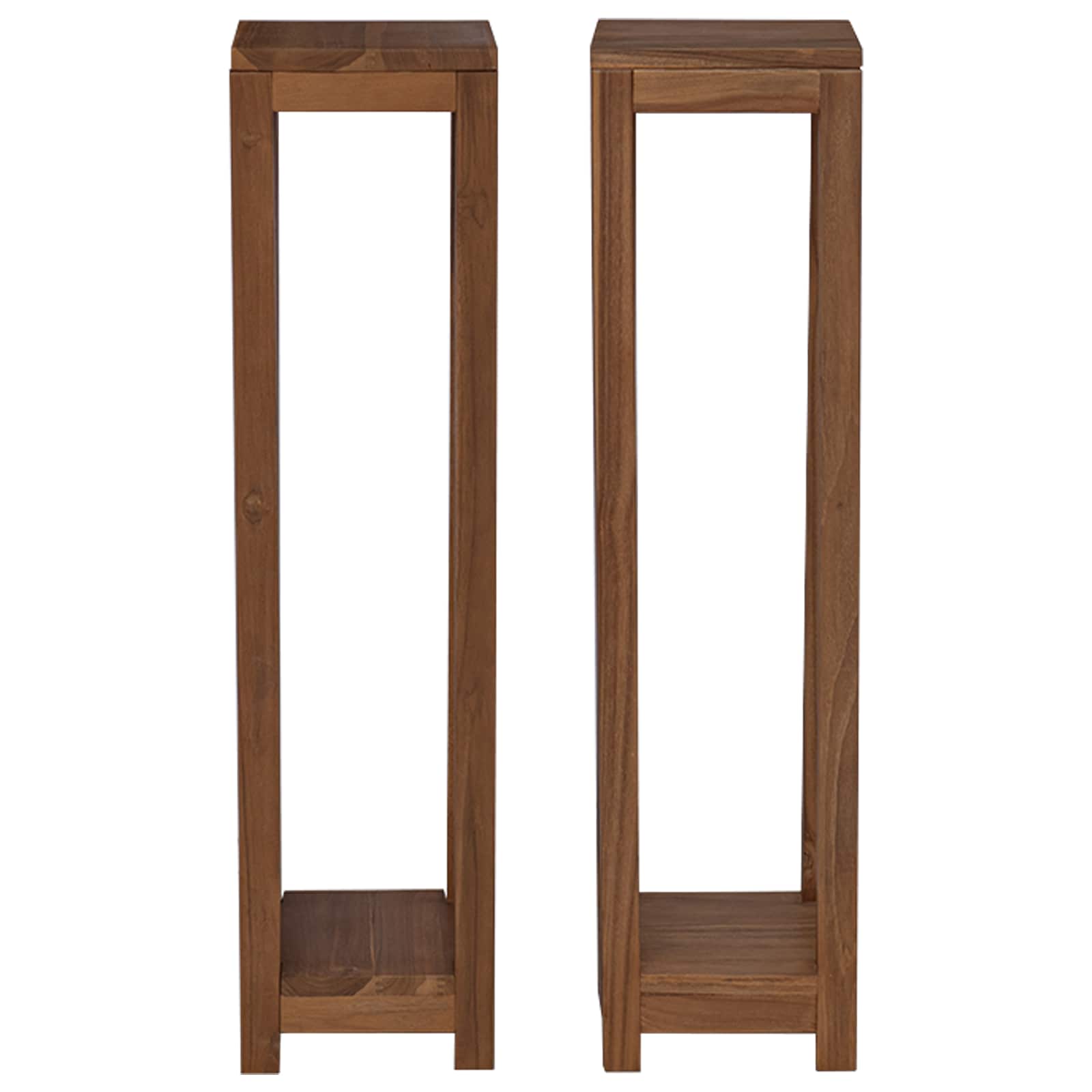 Pflanzenständer 2 Stk. Natur 25 x 25 x 100 cm Massivholz Teak