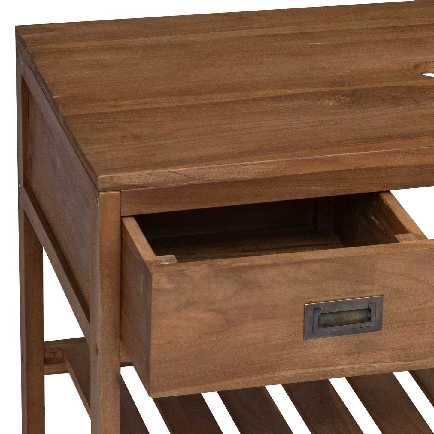 Badezimmerschrank Natur 90 x 45 x 75 cm Massivholz Teak