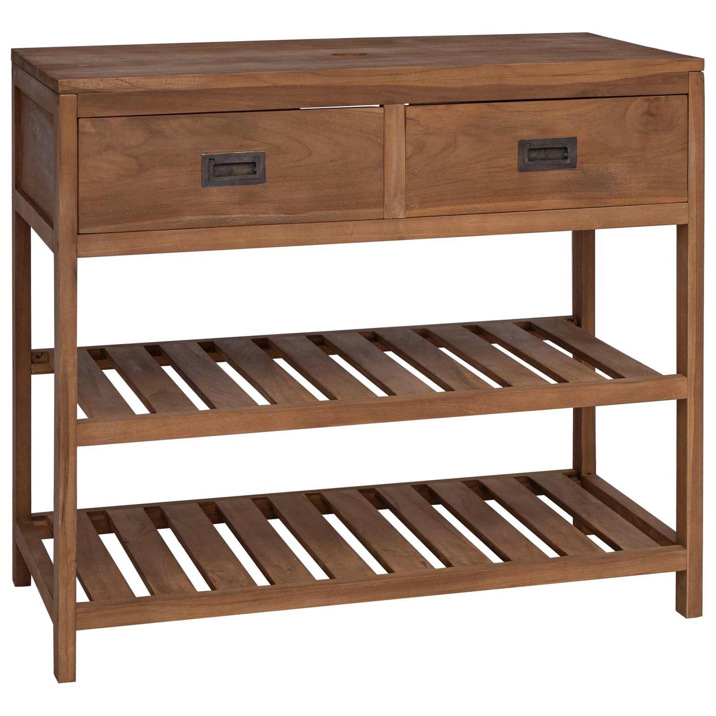 Badezimmerschrank Natur 90 x 45 x 75 cm Massivholz Teak