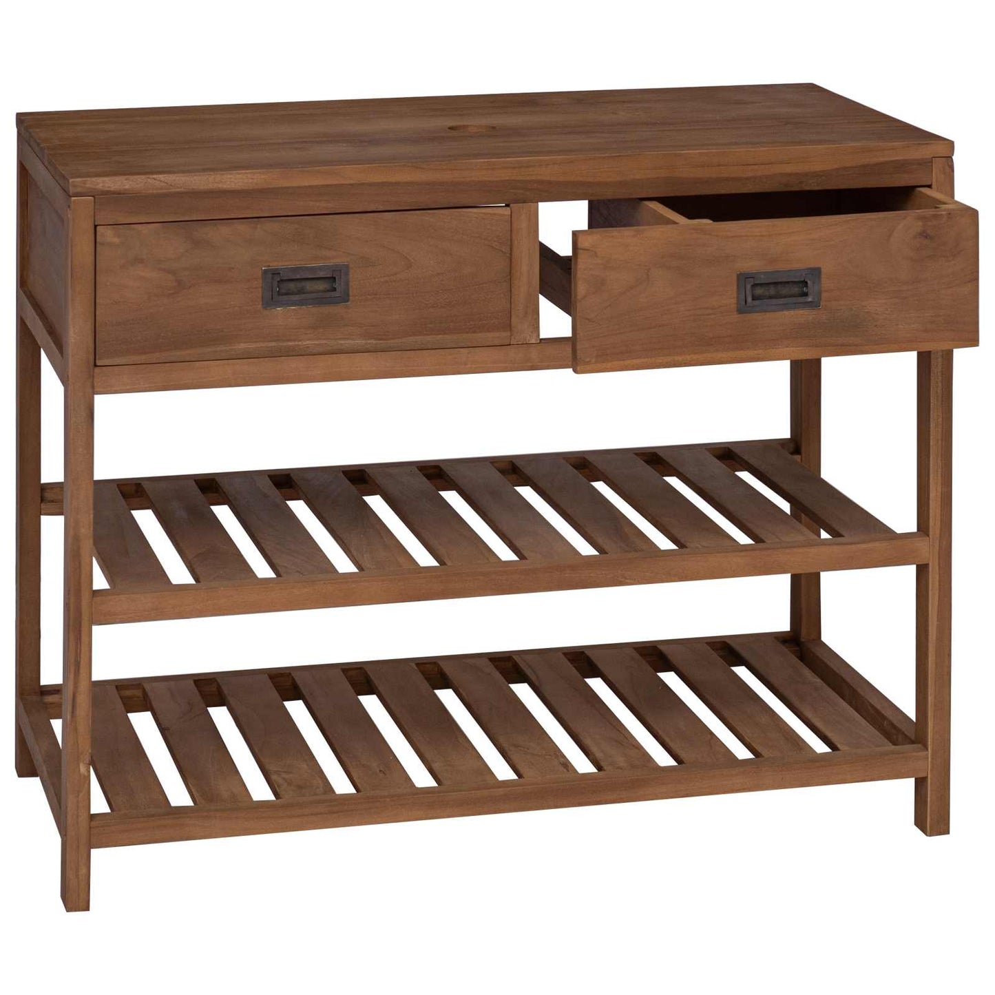 Badezimmerschrank Natur 90 x 45 x 75 cm Massivholz Teak
