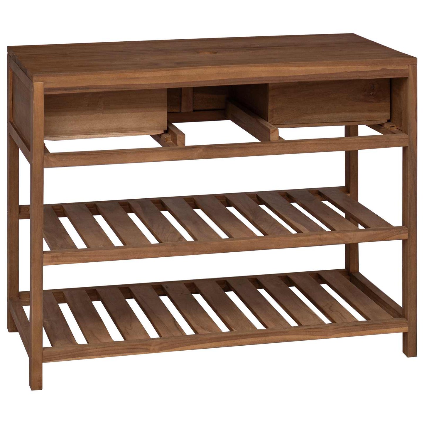 Badezimmerschrank Natur 90 x 45 x 75 cm Massivholz Teak