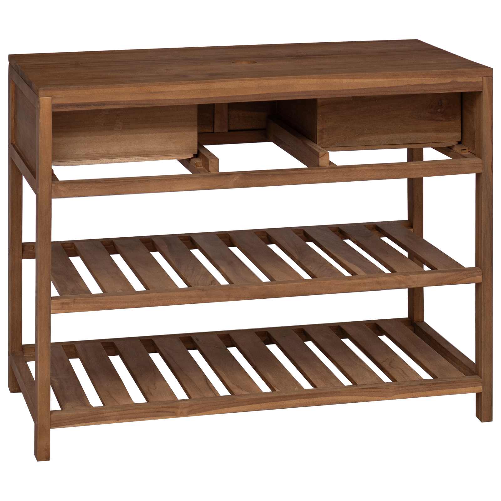 Badezimmerschrank Natur 90 x 45 x 75 cm Massivholz Teak