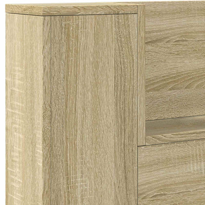 Kopfteil-Schrank mit LED Sonoma-Eiche Holzwerkstoff