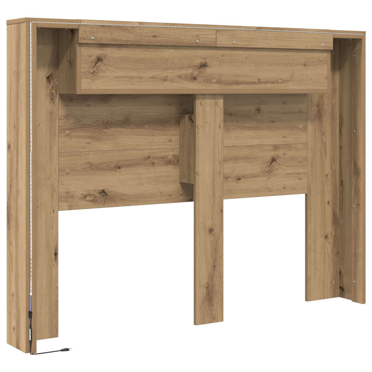 Kopfteil-Schrank mit LED Artisan-Eiche Holzwerkstoff