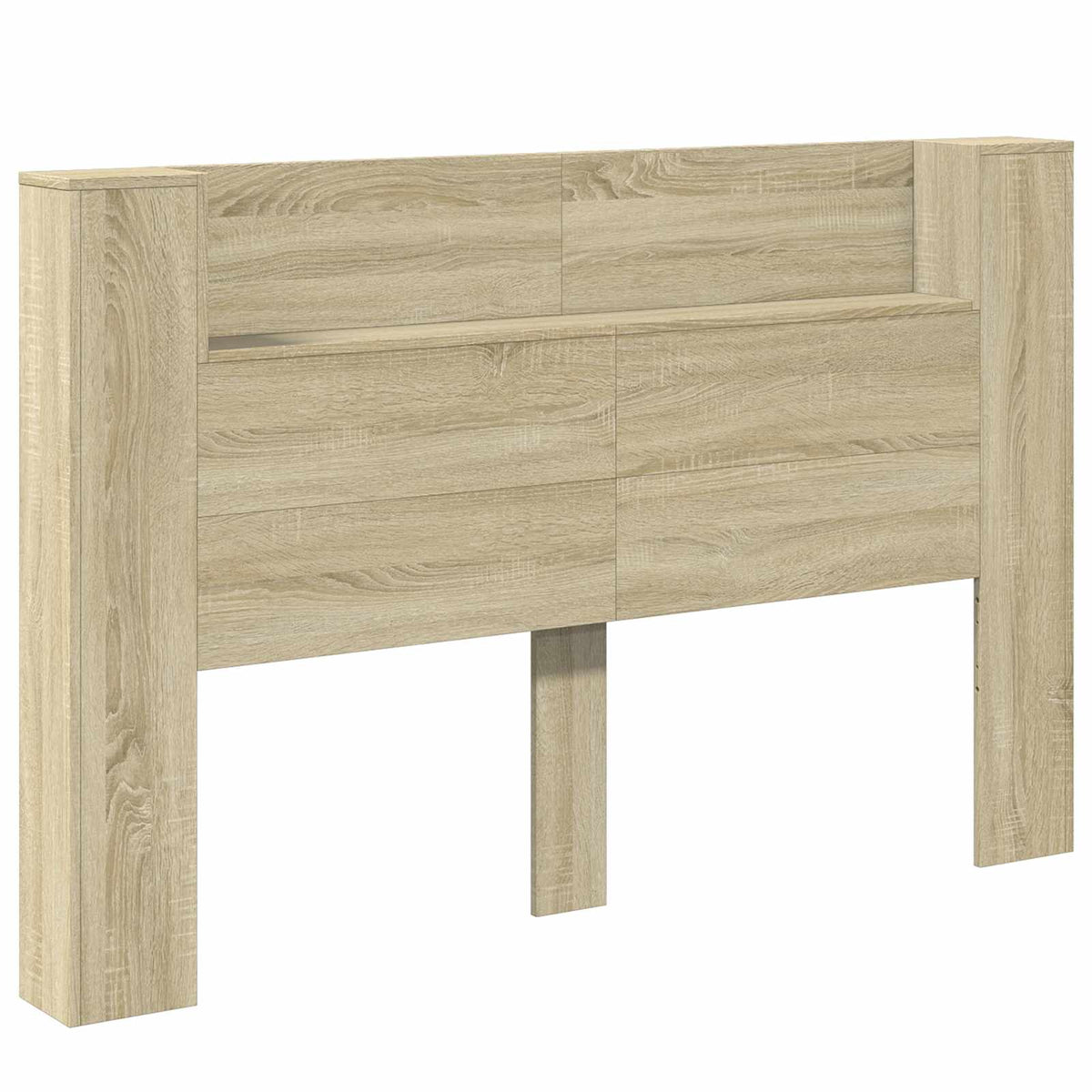 Kopfteil-Schrank mit LED Sonoma Holzwerkstoff