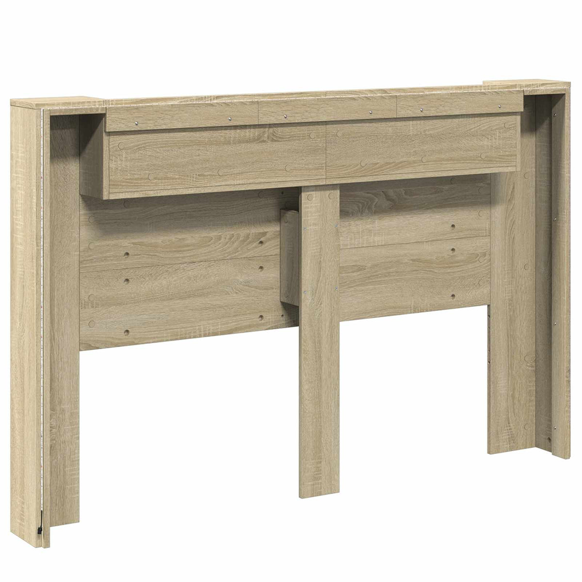Kopfteil-Schrank mit LED Sonoma Holzwerkstoff