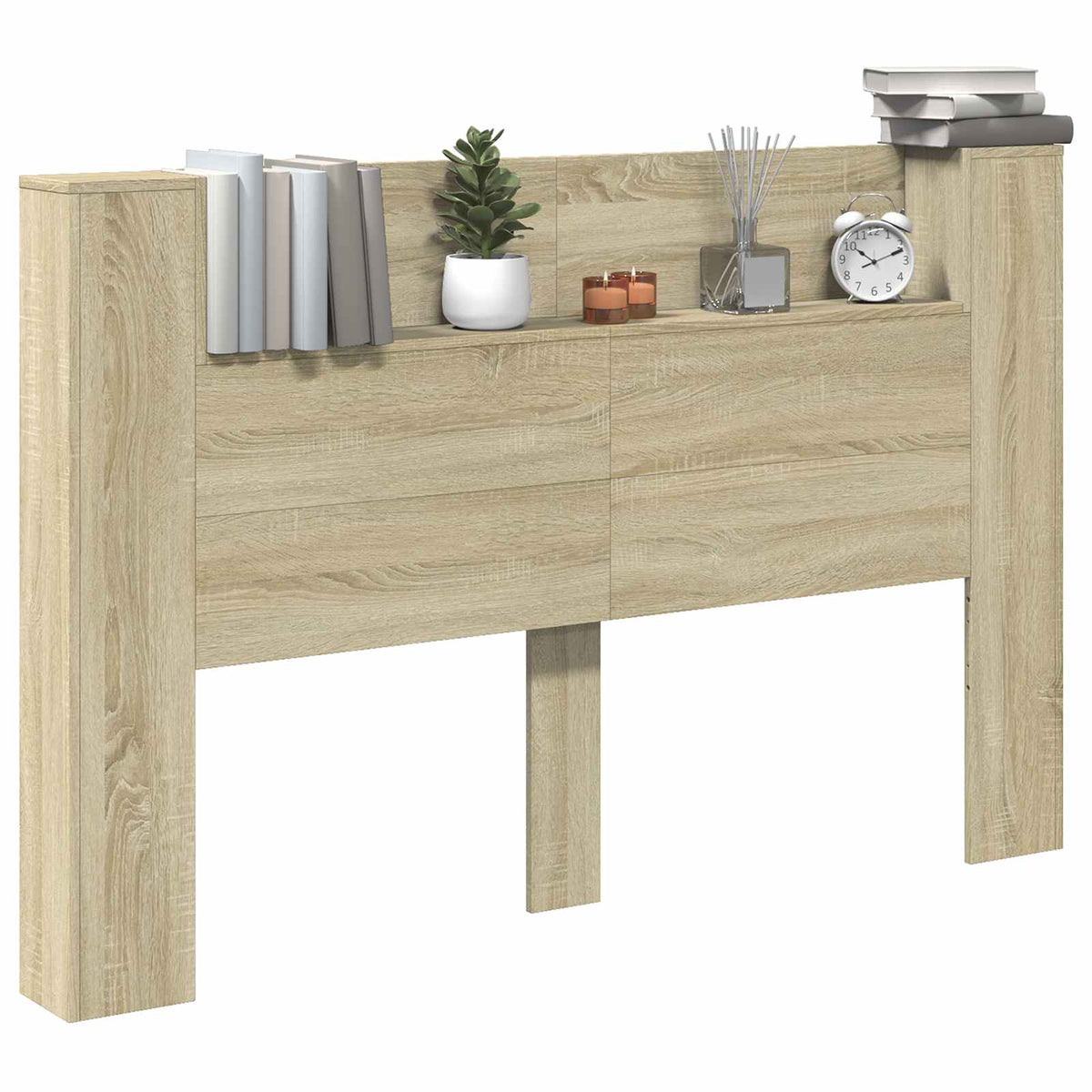 Kopfteil-Schrank mit LED Sonoma Holzwerkstoff