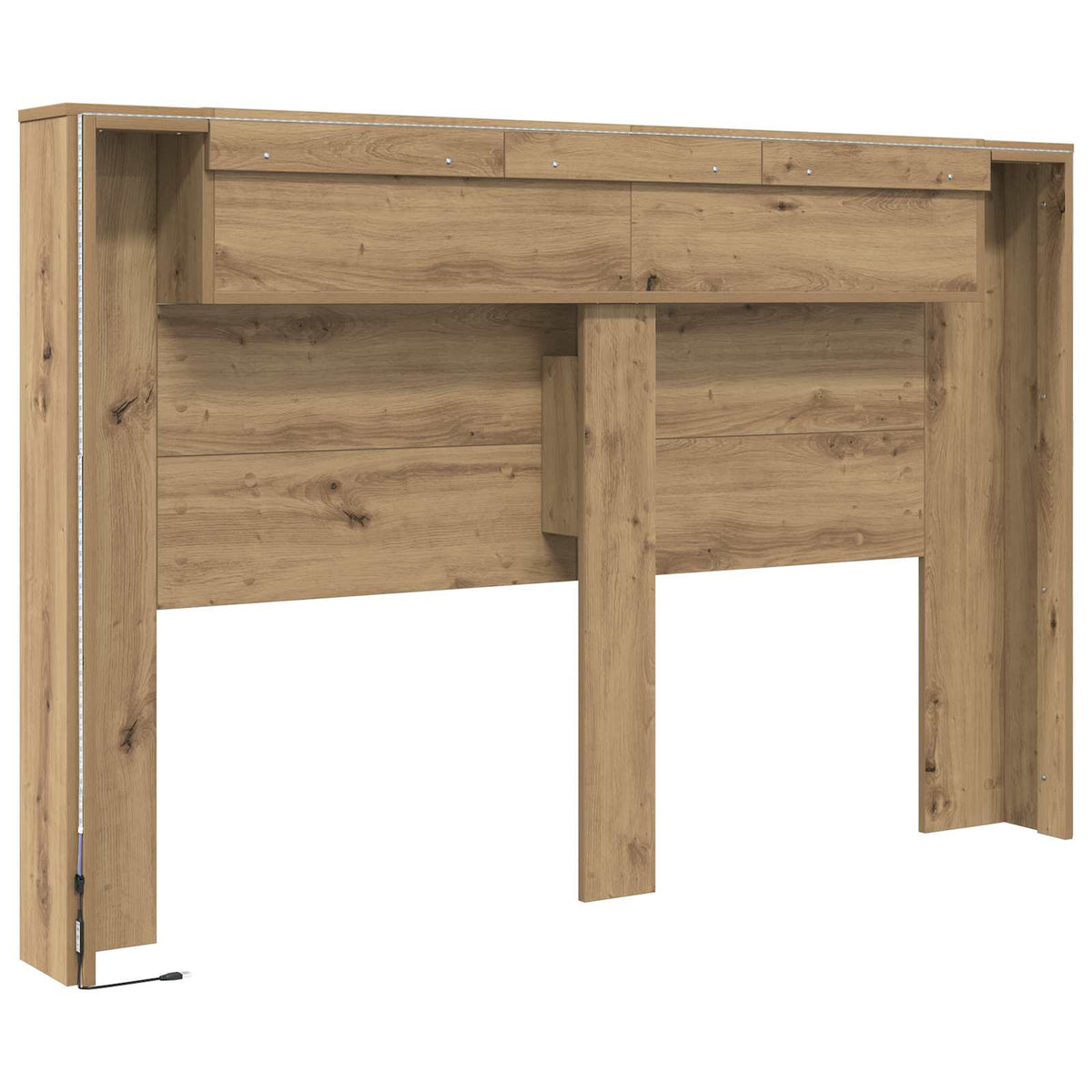 Kopfteil-Schrank mit LED Artisan-Eiche Holzwerkstoff