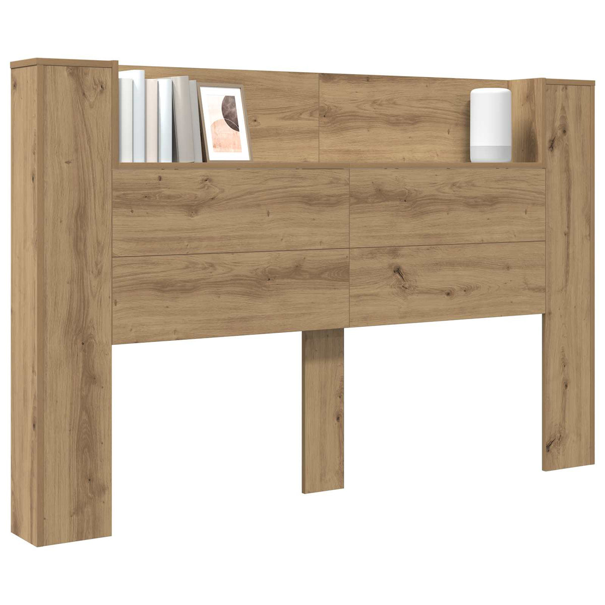 Kopfteil-Schrank mit LED Artisan-Eiche Holzwerkstoff