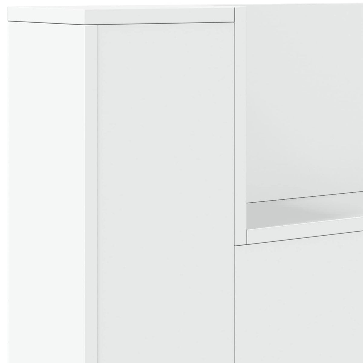 Kopfteil-Schrank mit LED Weiß Holzwerkstoff