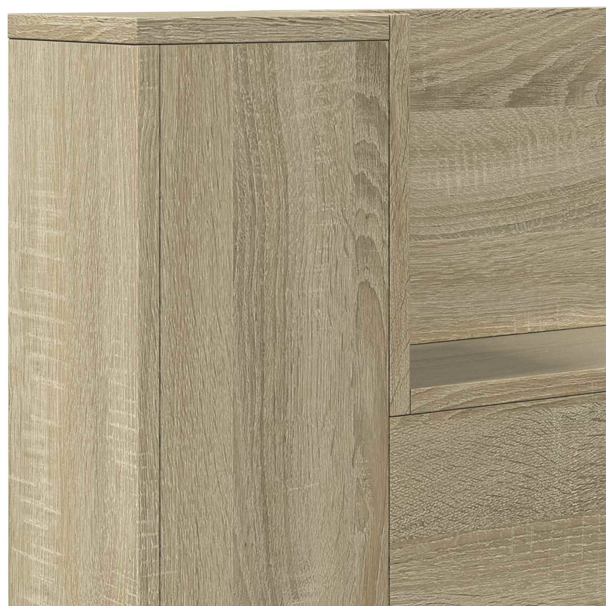 Kopfteil-Schrank mit LED Sonoma-Eiche Holzwerkstoff