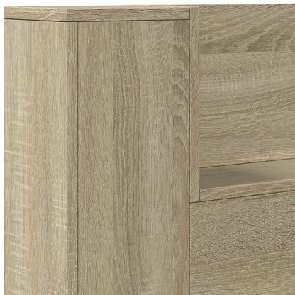 Kopfteil-Schrank mit LED Sonoma-Eiche Holzwerkstoff