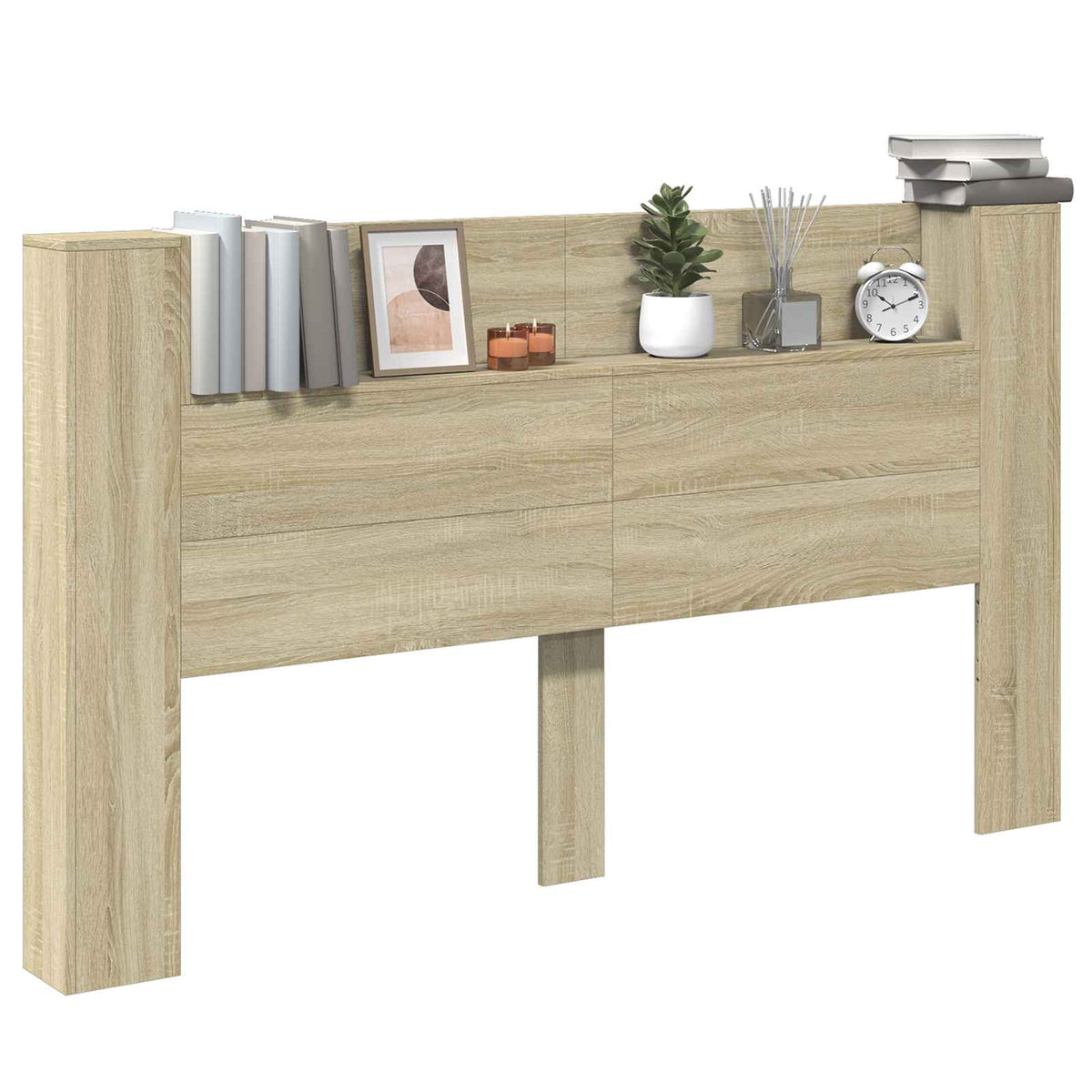 Kopfteil-Schrank mit LED Sonoma-Eiche Holzwerkstoff
