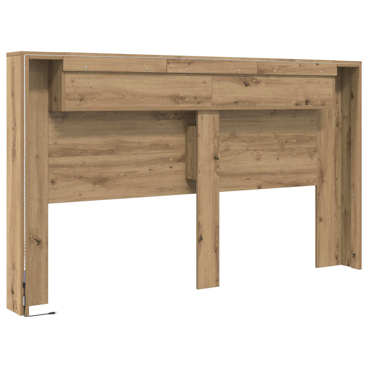 Kopfteil-Schrank mit LED Artisan-Eiche Holzwerkstoff
