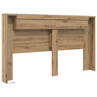 Kopfteil-Schrank mit LED Artisan-Eiche Holzwerkstoff