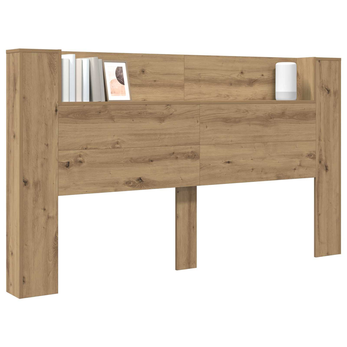 Kopfteil-Schrank mit LED Artisan-Eiche Holzwerkstoff