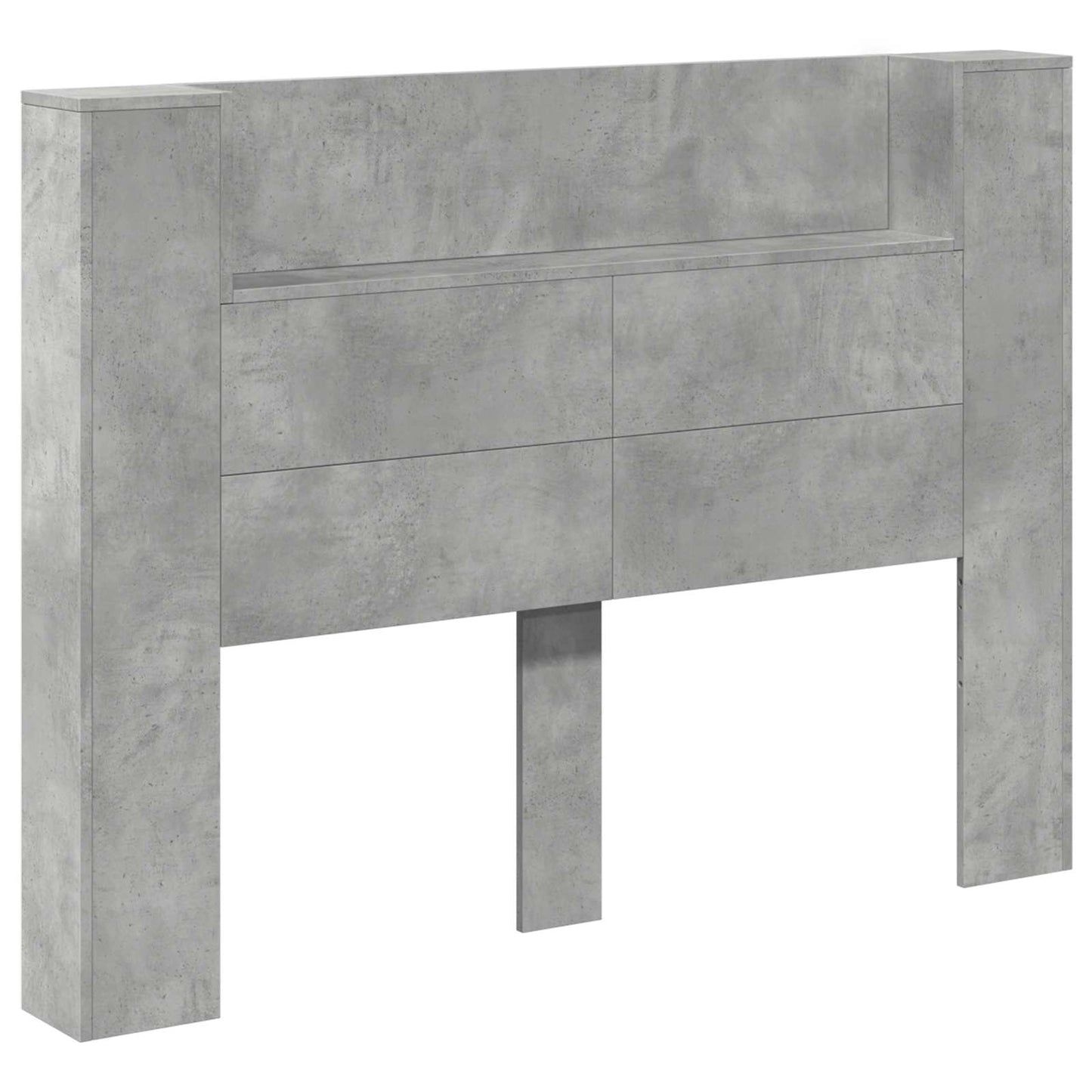 Kopfteil-Schrank mit LED Beton Holzwerkstoff