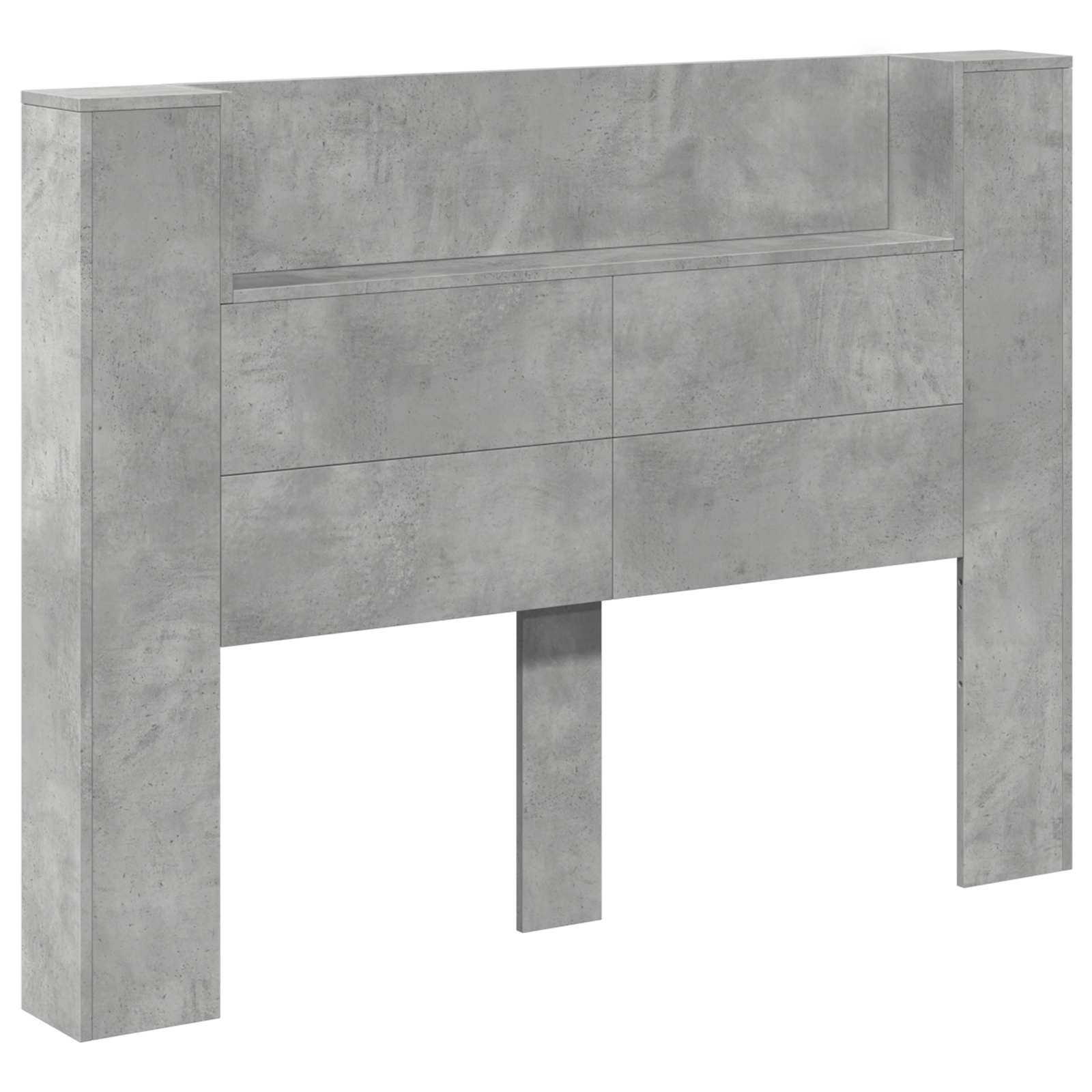 Kopfteil-Schrank mit LED Beton Holzwerkstoff