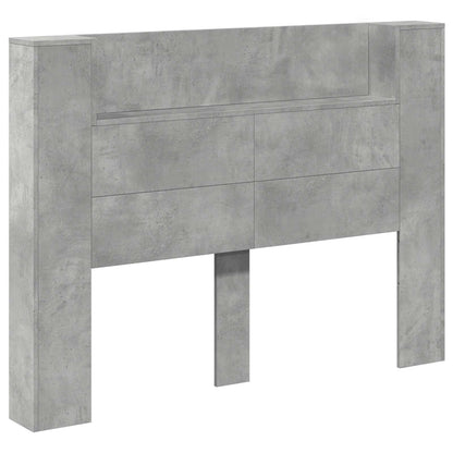 Kopfteil-Schrank mit LED Beton Holzwerkstoff