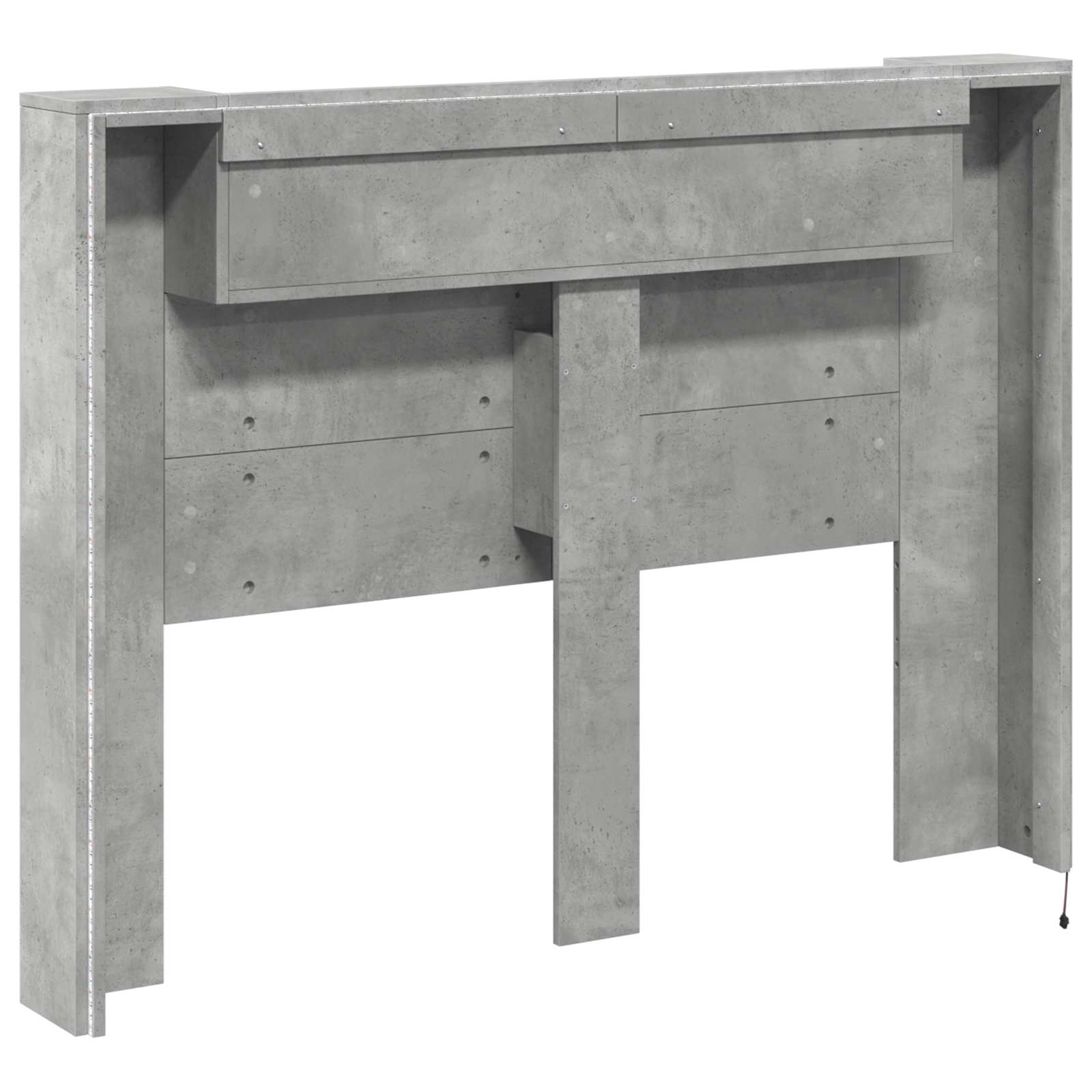 Kopfteil-Schrank mit LED Beton Holzwerkstoff