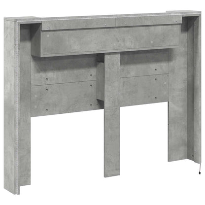 Kopfteil-Schrank mit LED Beton Holzwerkstoff