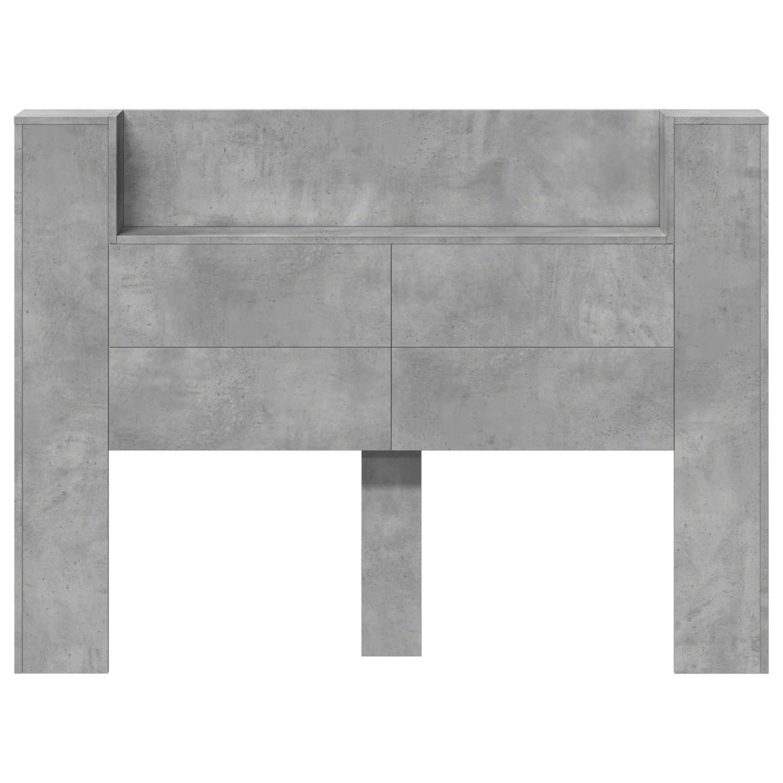 Kopfteil-Schrank mit LED Beton Holzwerkstoff