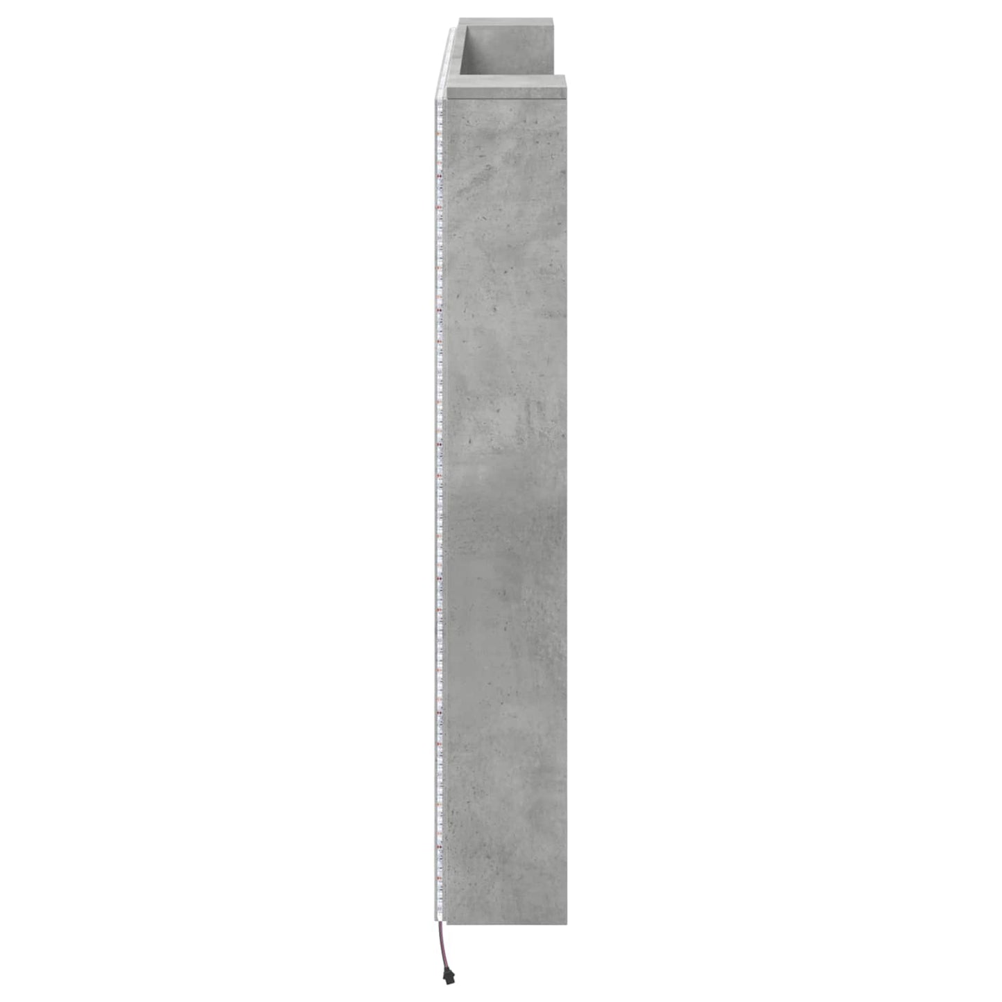 Kopfteil-Schrank mit LED Beton Holzwerkstoff