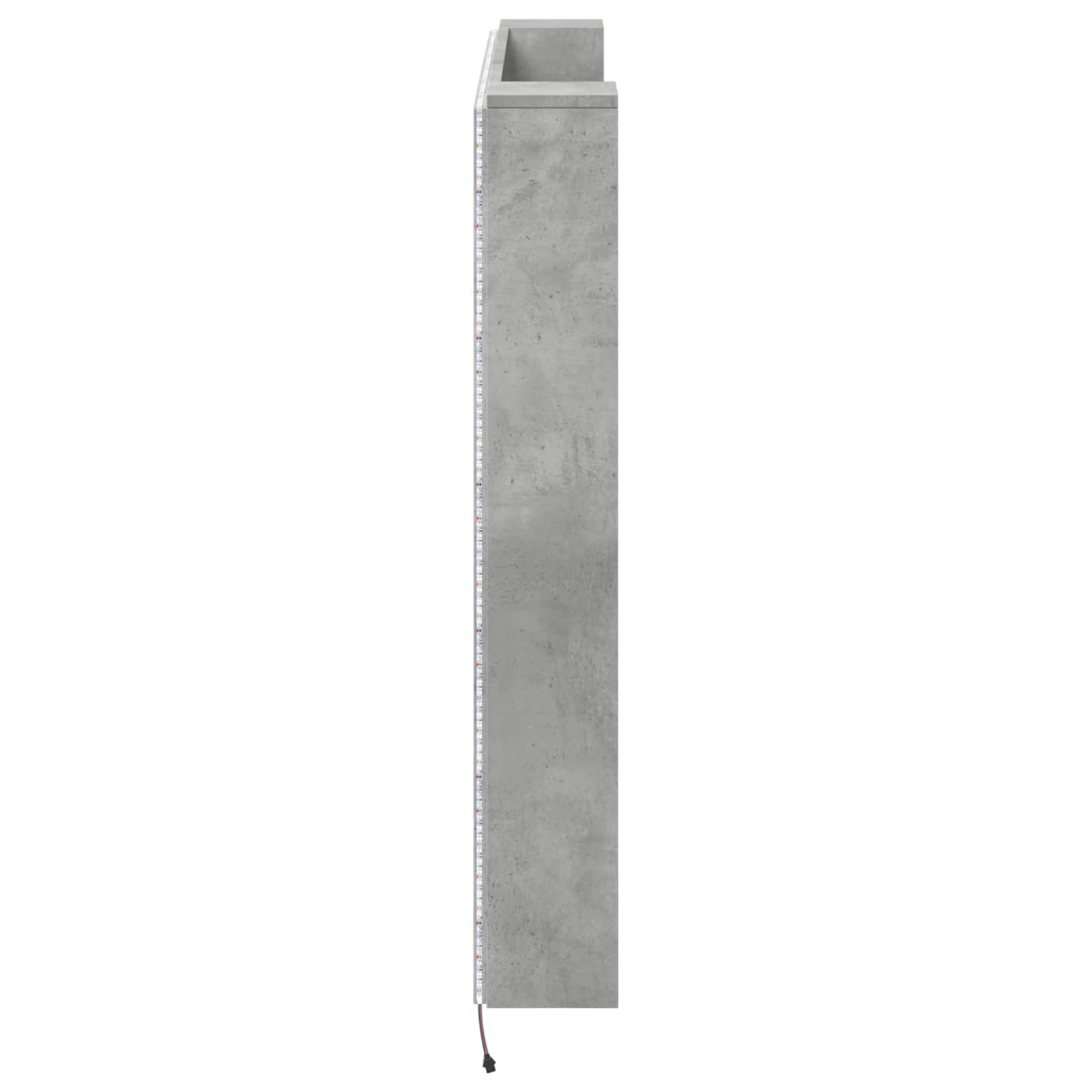 Kopfteil-Schrank mit LED Beton Holzwerkstoff
