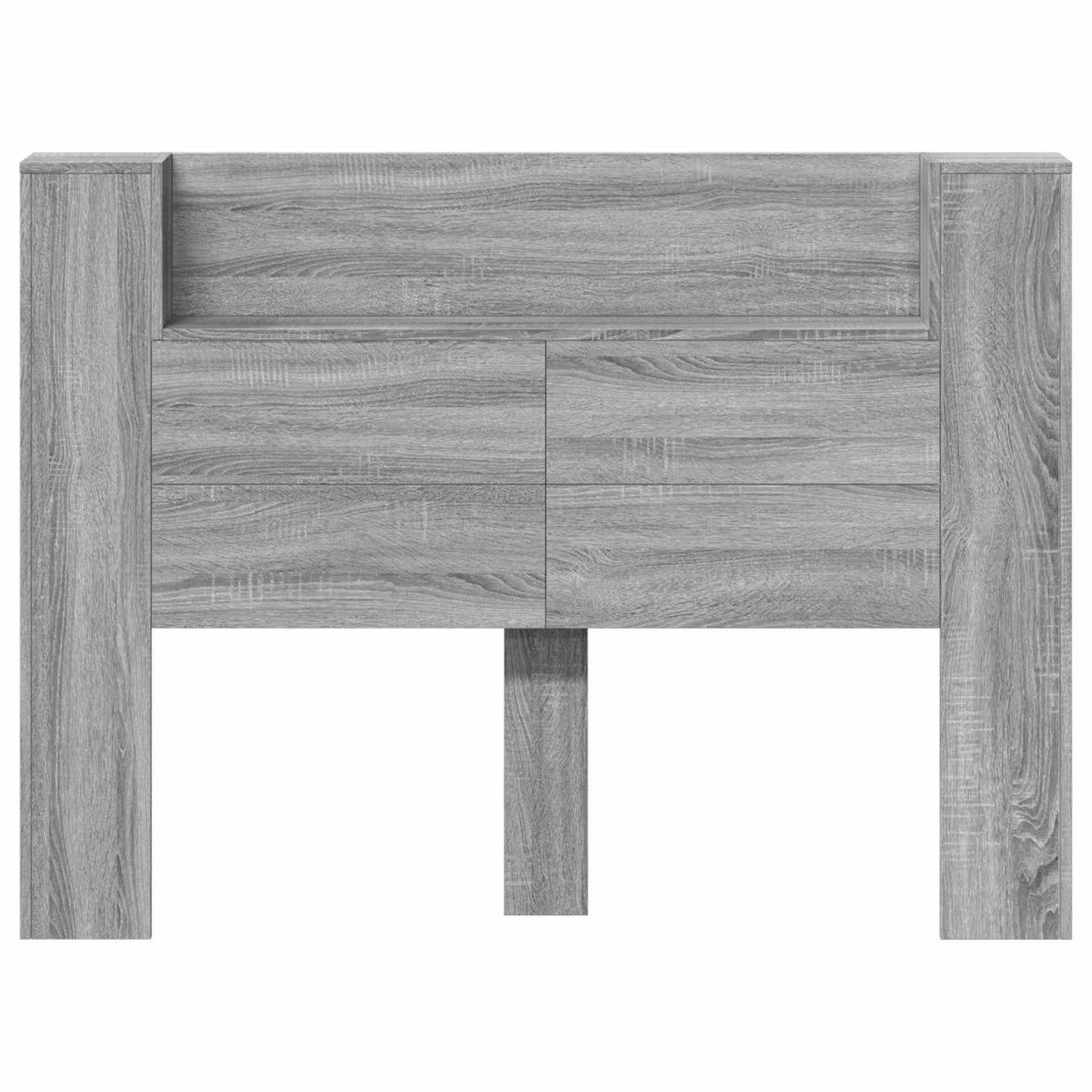 Kopfteil-Schrank mit LED Graues Sonoma Holzwerkstoff
