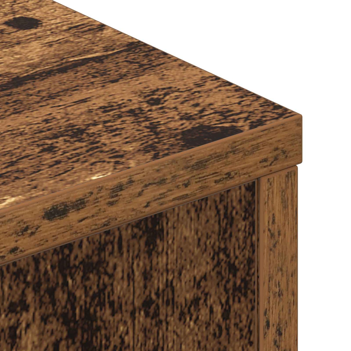 Kopfteil-Schrank mit LED Altholz Holzwerkstoff