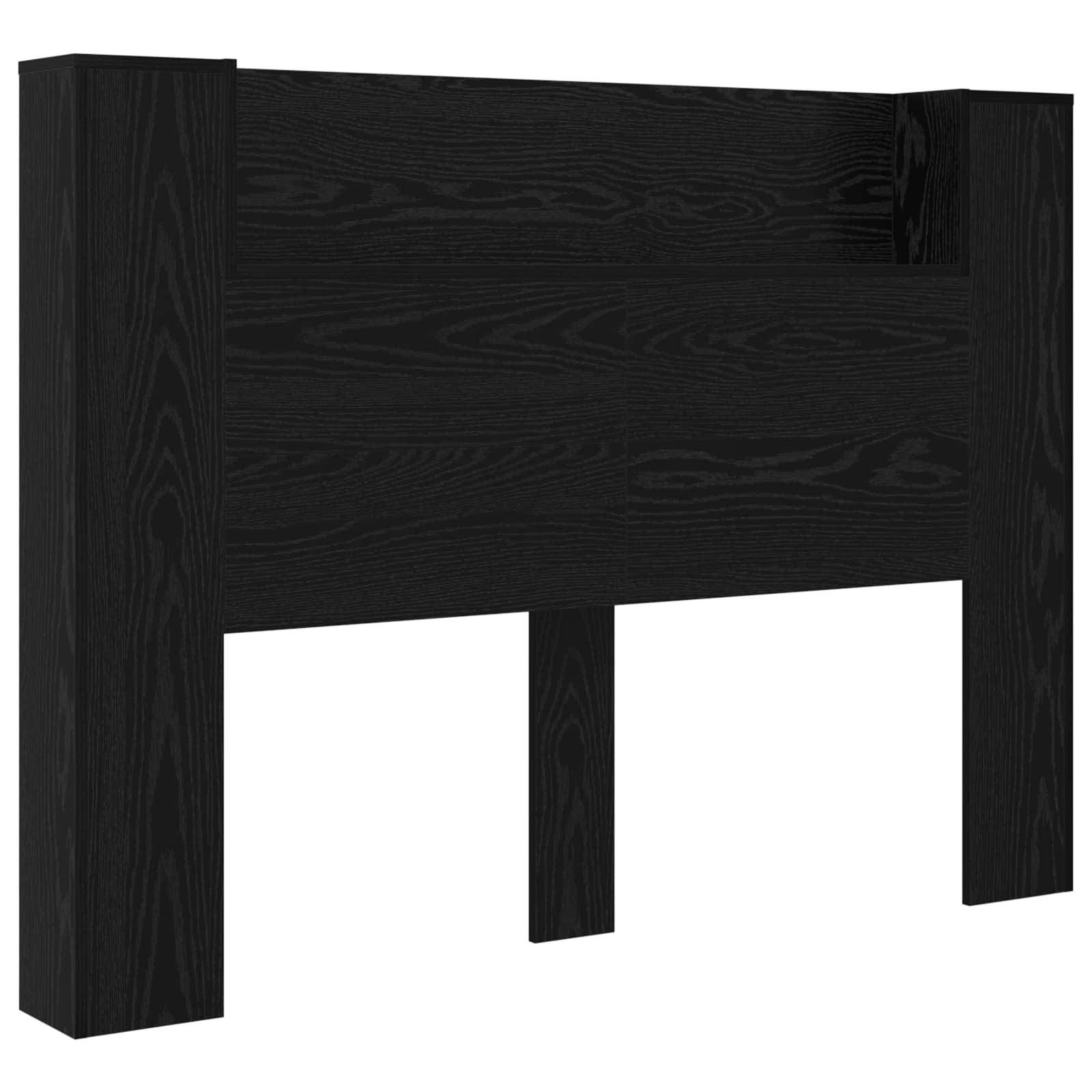 Kopfteil-Schrank mit LED Schwarze Eiche Holzwerkstoff