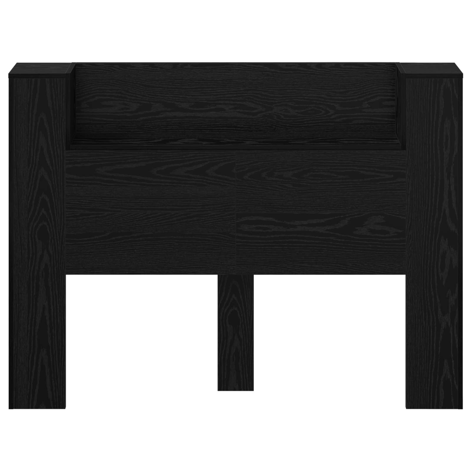 Kopfteil-Schrank mit LED Schwarze Eiche Holzwerkstoff