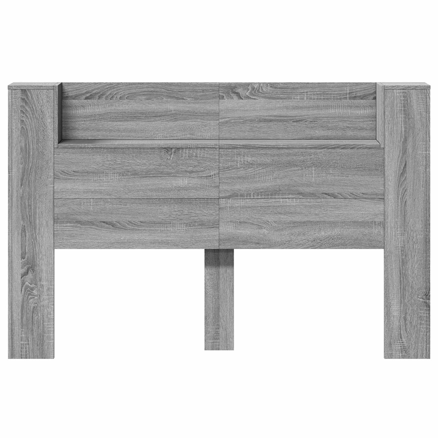 Kopfteil-Schrank mit LED Graues Sonoma Holzwerkstoff