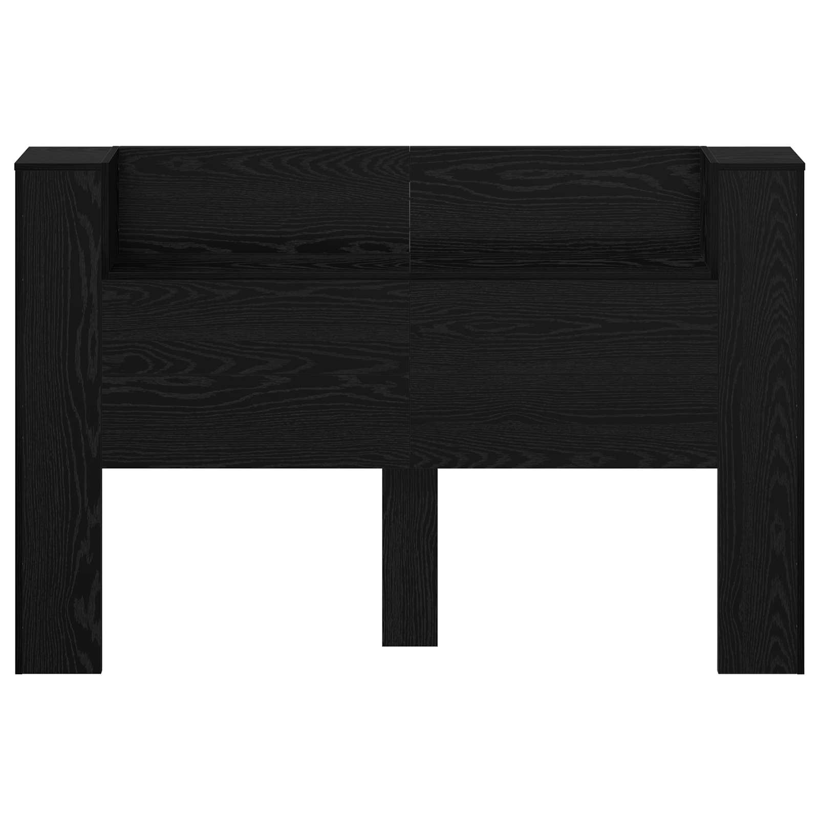 Kopfteil-Schrank mit LED Schwarze Eiche Holzwerkstoff