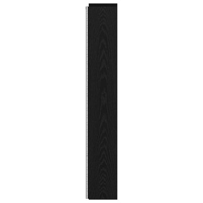 Kopfteil-Schrank mit LED Schwarze Eiche Holzwerkstoff