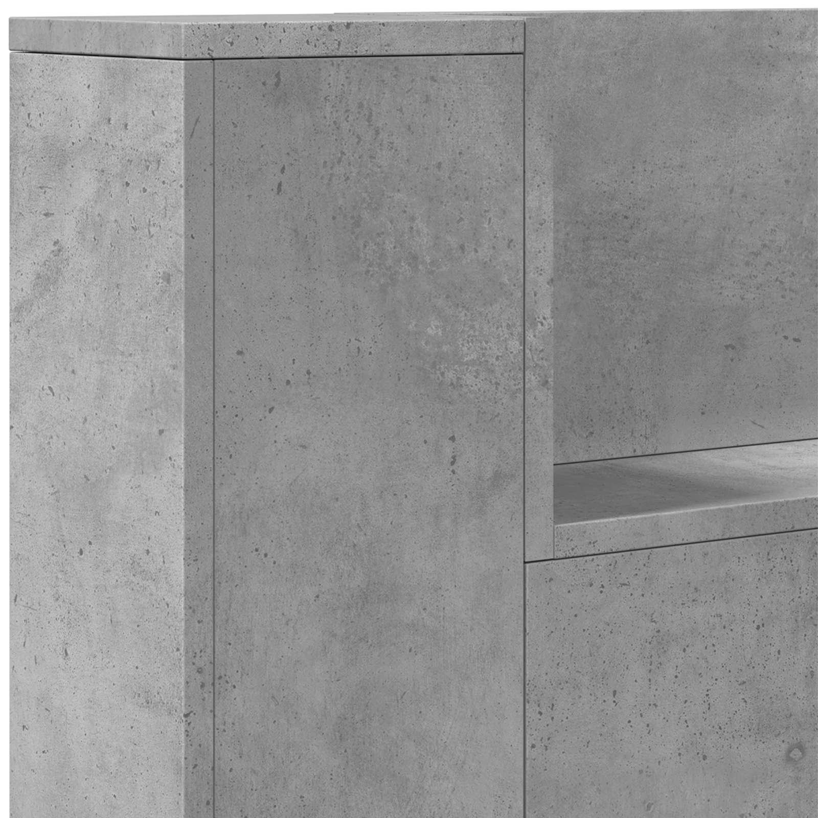 Kopfteil-Schrank mit LED Beton Holzwerkstoff
