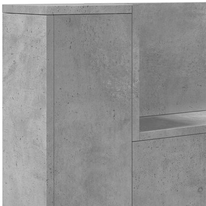 Kopfteil-Schrank mit LED Beton Holzwerkstoff