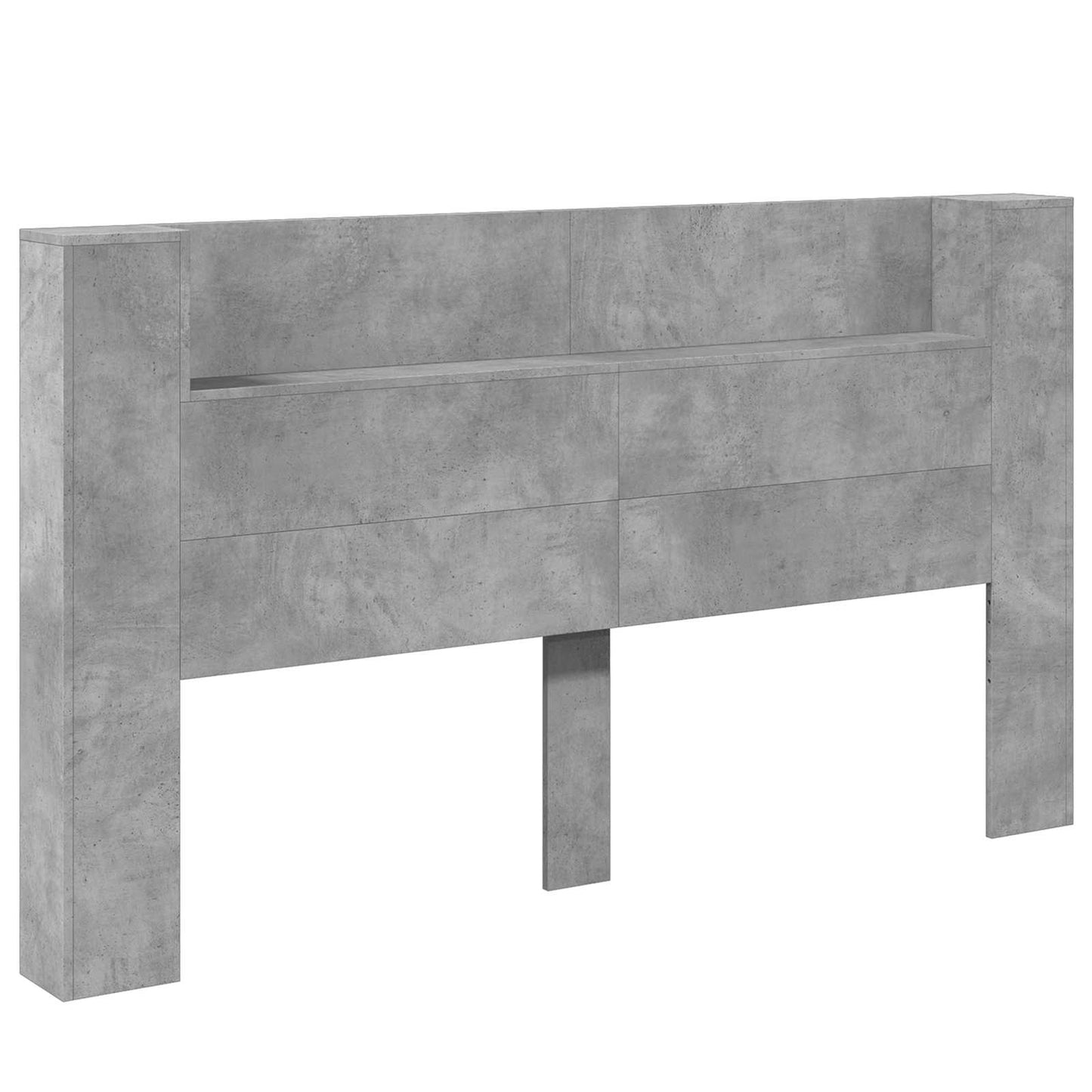 Kopfteil-Schrank mit LED Beton Holzwerkstoff