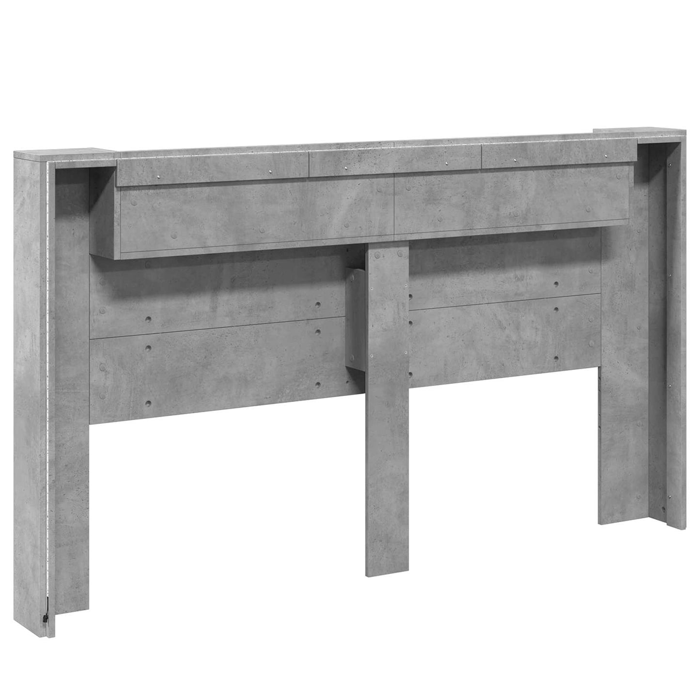 Kopfteil-Schrank mit LED Beton Holzwerkstoff