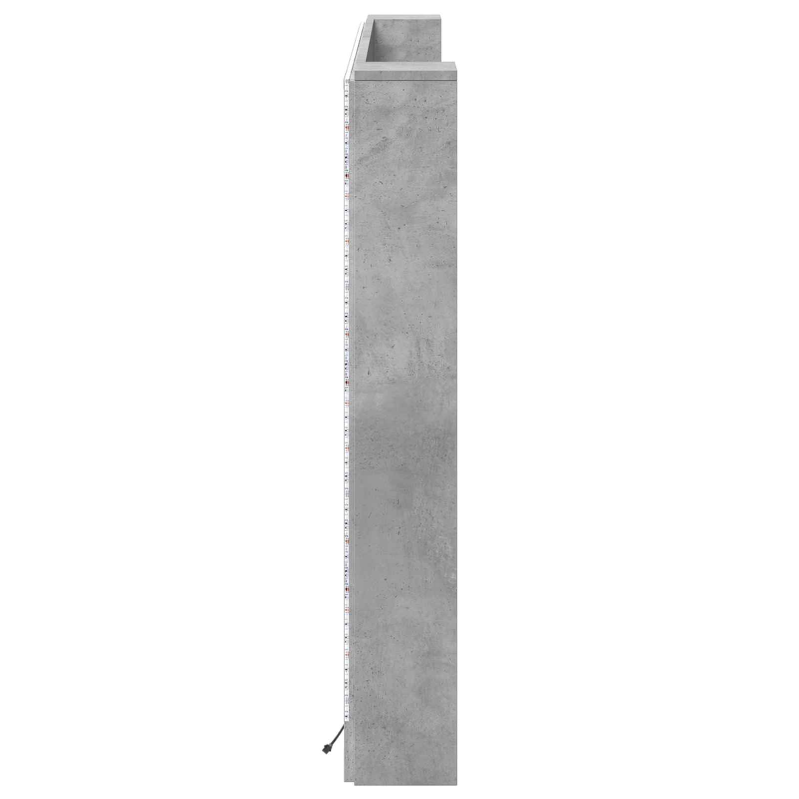Kopfteil-Schrank mit LED Beton Holzwerkstoff