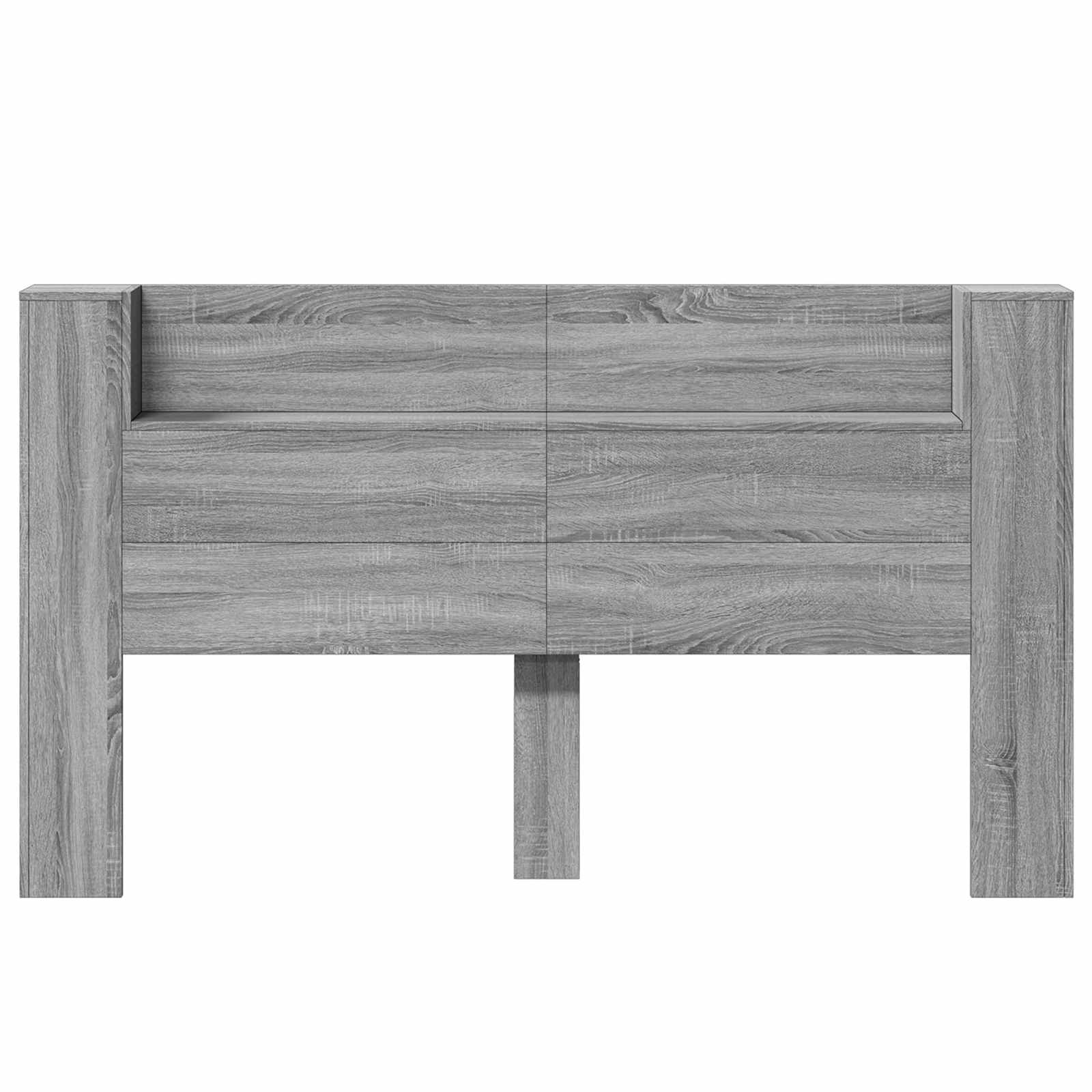 Kopfteil-Schrank mit LED Graues Sonoma Holzwerkstoff