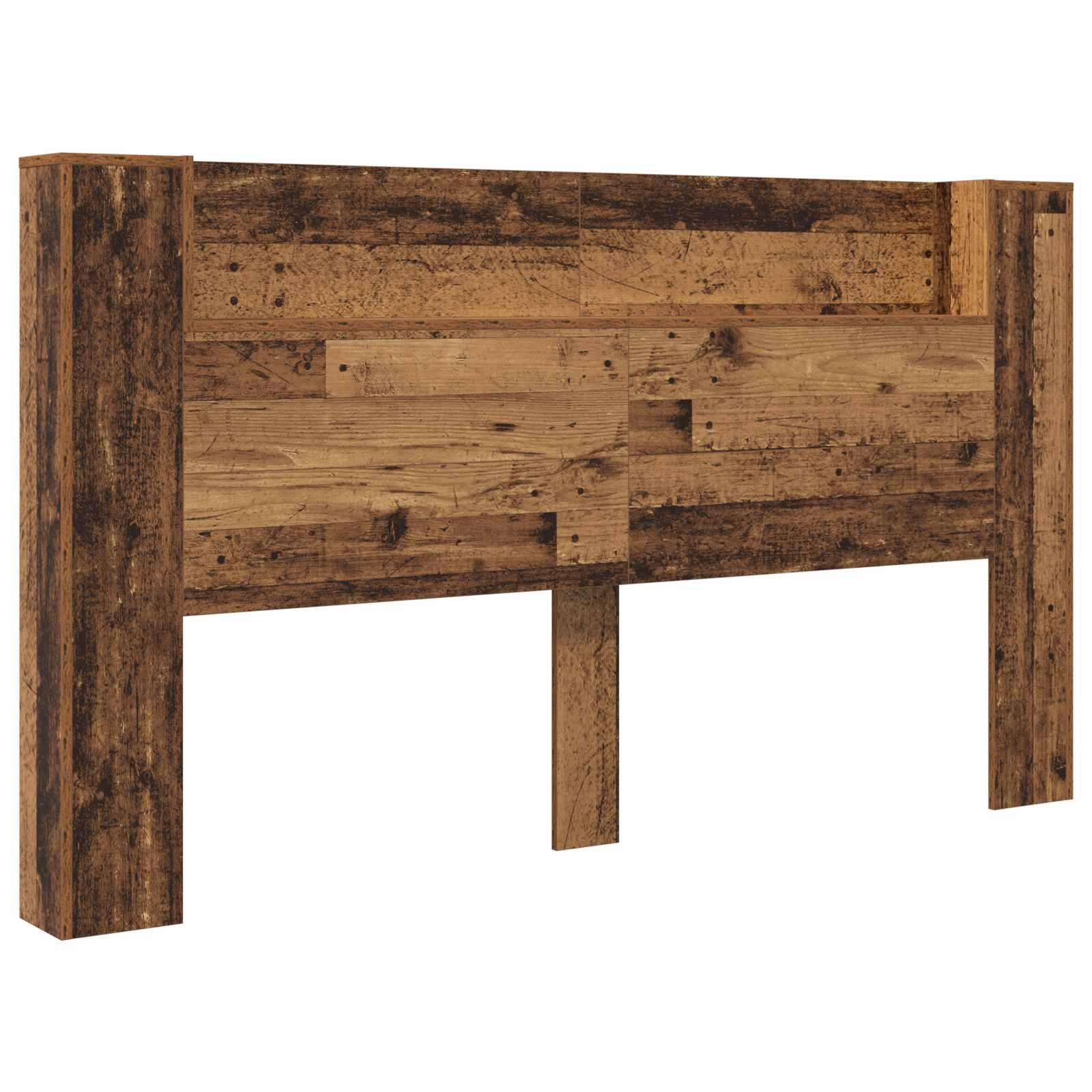 Kopfteil-Schrank mit LED Altholz Holzwerkstoff