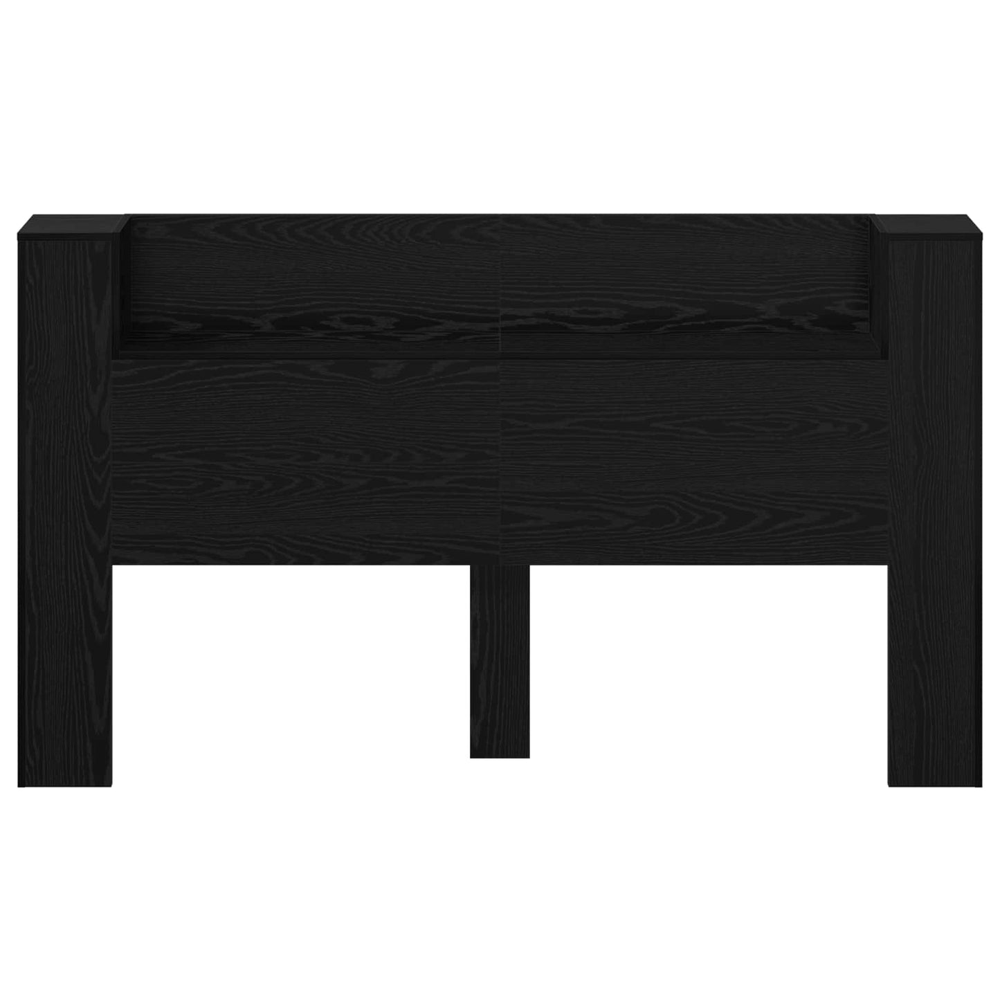Kopfteil-Schrank mit LED Schwarze Eiche Holzwerkstoff
