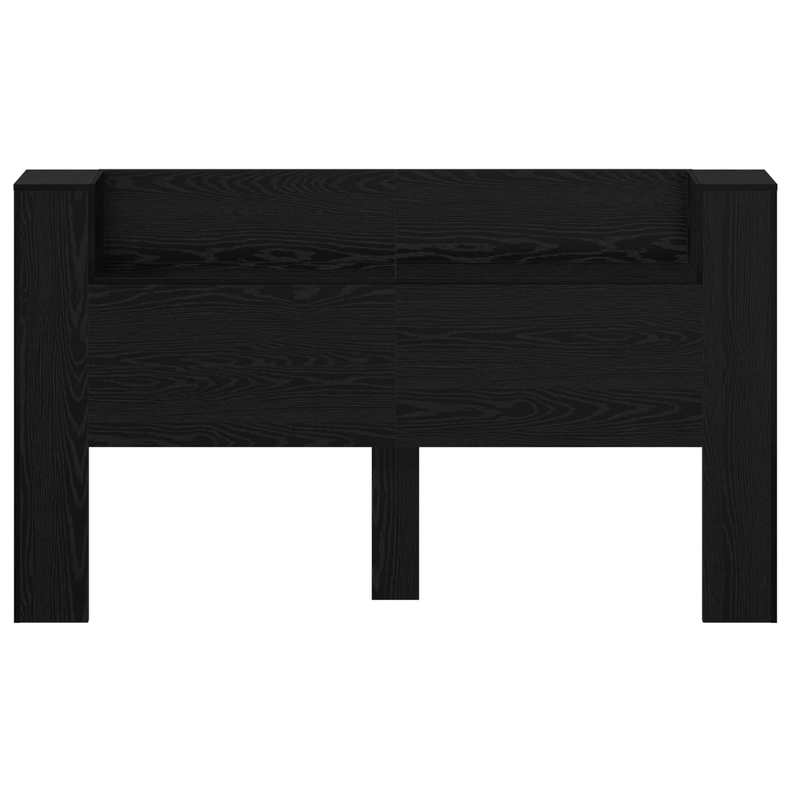 Kopfteil-Schrank mit LED Schwarze Eiche Holzwerkstoff