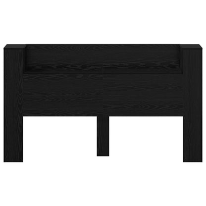 Kopfteil-Schrank mit LED Schwarze Eiche Holzwerkstoff